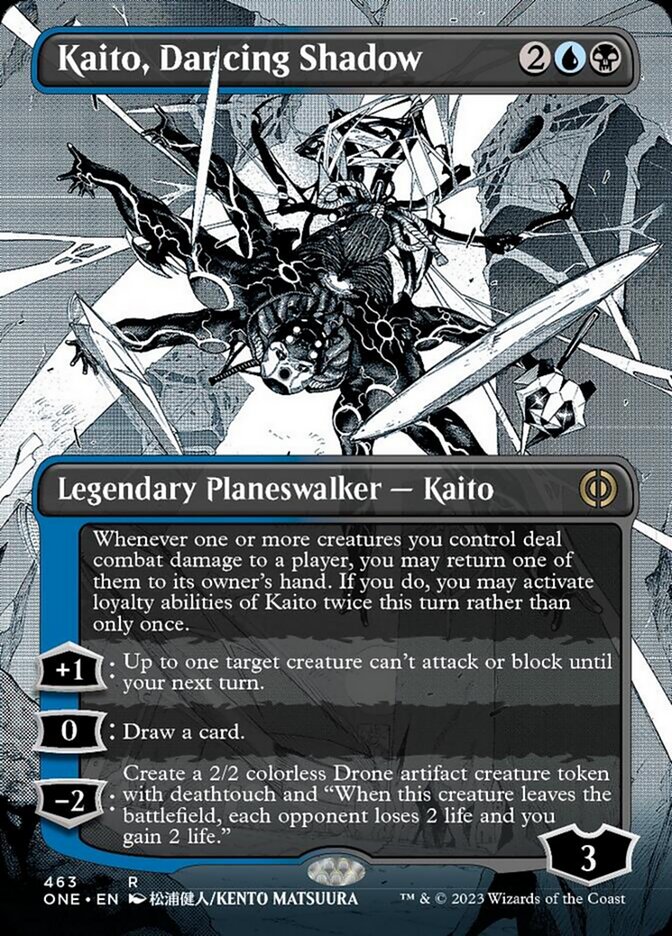 Kaito, Dancing Shadow (Borderless Manga Step-and-Compleat Foil) [Phyrexia: All Will Be One] | Mega City Incorporated