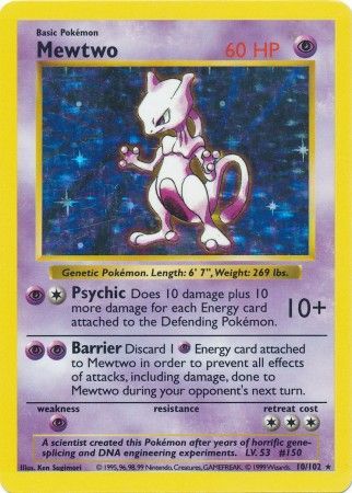 Mewtwo (10/102) [Base Set Shadowless Unlimited] | Mega City Incorporated