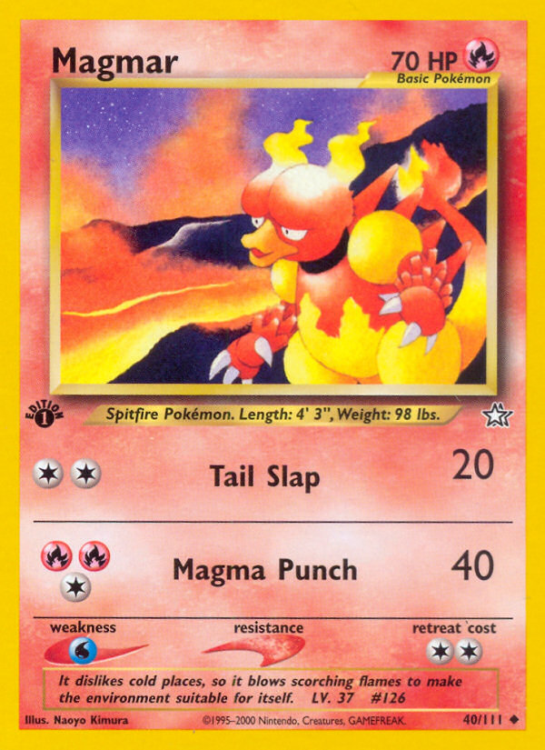 Magmar (40/111) [Neo Genesis 1st Edition] | Mega City Incorporated