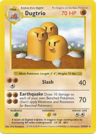 Dugtrio (19/102) [Base Set Shadowless Unlimited] | Mega City Incorporated