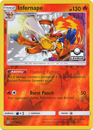 Infernape (23/156) (League Promo) [Sun & Moon: Ultra Prism] | Mega City Incorporated