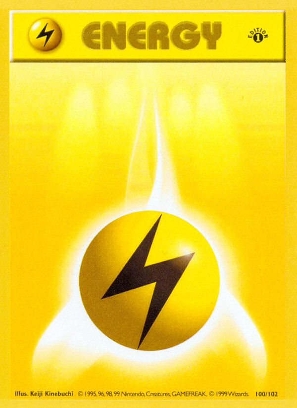 Lightning Energy (100/102) (Shadowless) [Base Set 1st Edition] | Mega City Incorporated