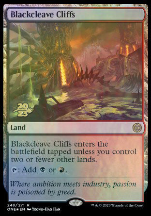 Blackcleave Cliffs [Phyrexia: All Will Be One Prerelease Promos] | Mega City Incorporated