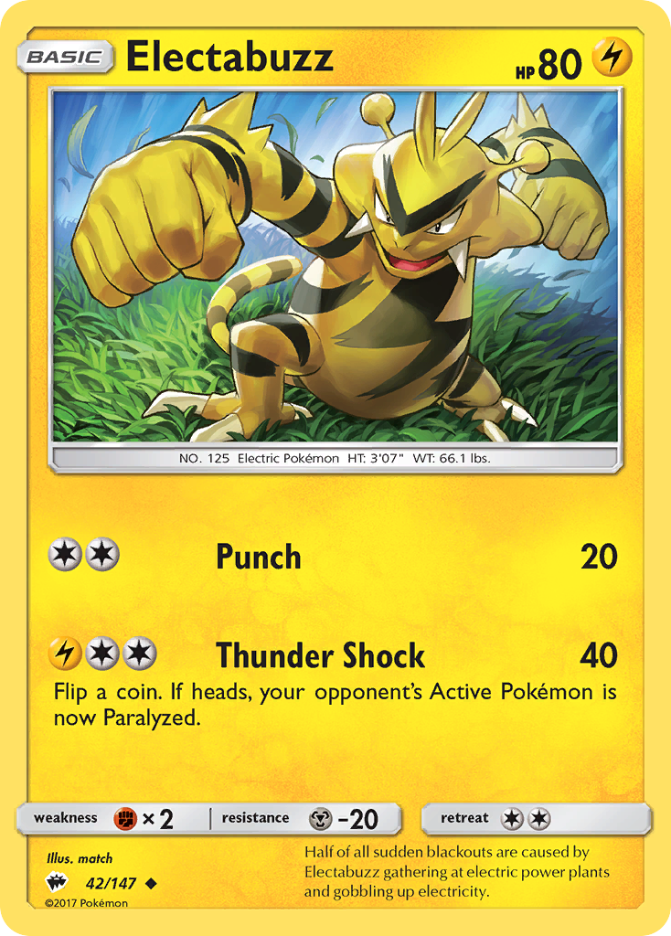 Electabuzz (42/147) [Sun & Moon: Burning Shadows] | Mega City Incorporated