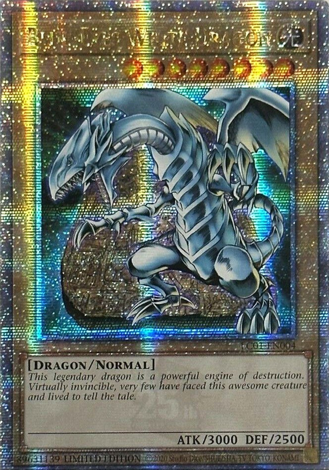 Blue-Eyes White Dragon (25th Anniversary) [LC01-EN004] Quarter Century Secret Rare | Mega City Incorporated