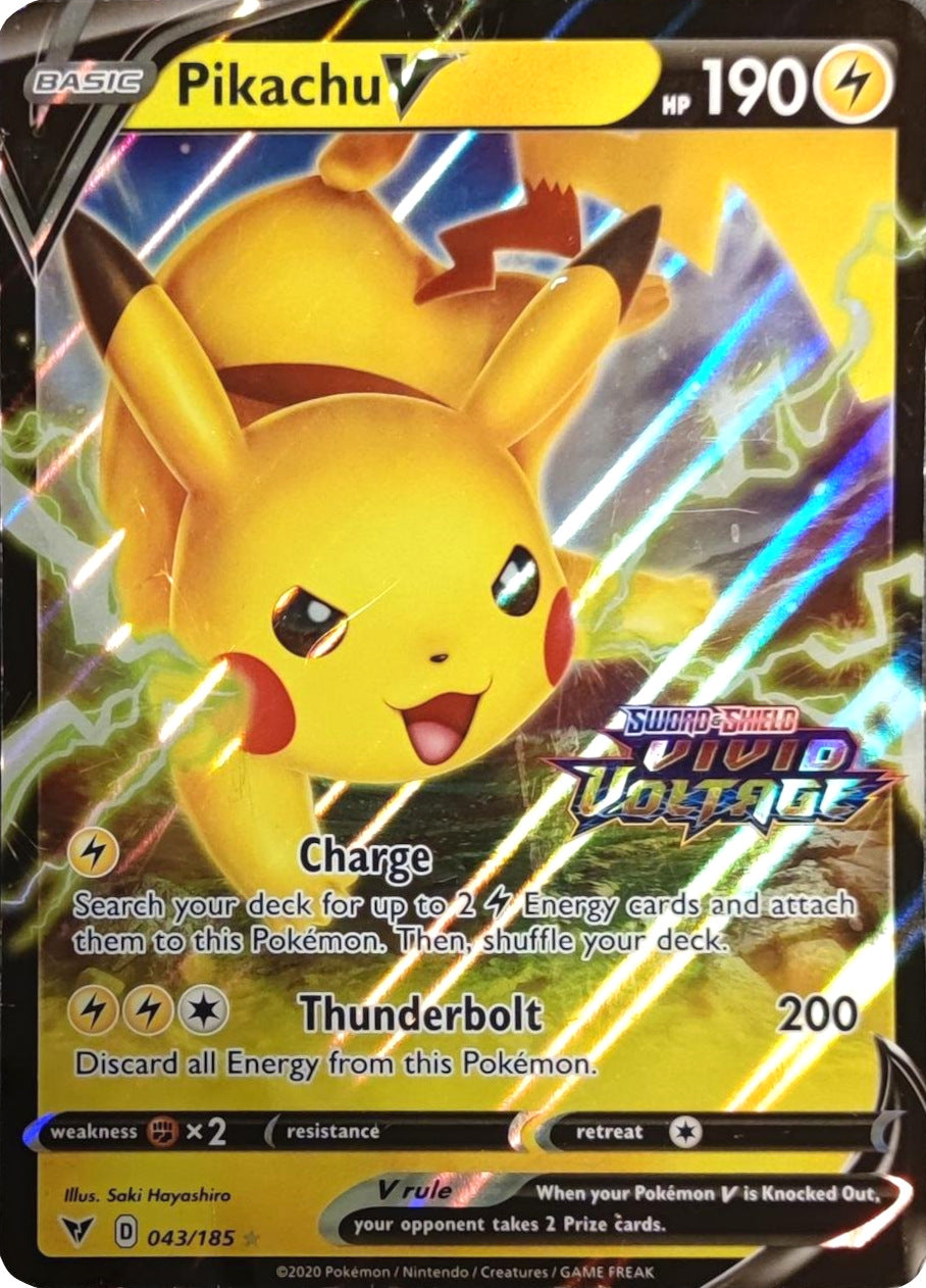 Pikachu V (043/185) (Vivid Voltage Stamp) [Sword & Shield: Vivid Voltage] | Mega City Incorporated