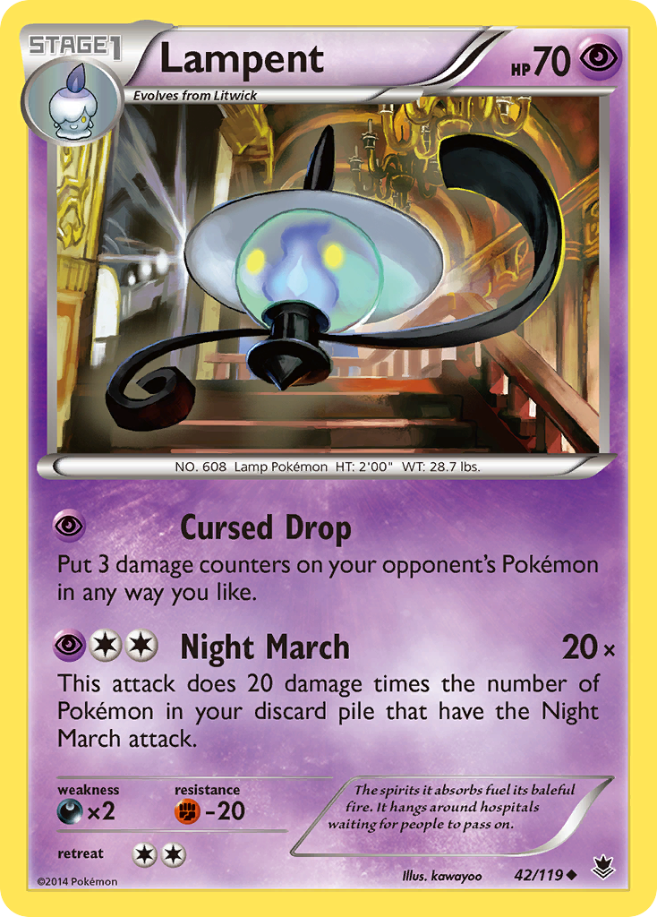 Lampent (42/119) [XY: Phantom Forces] | Mega City Incorporated