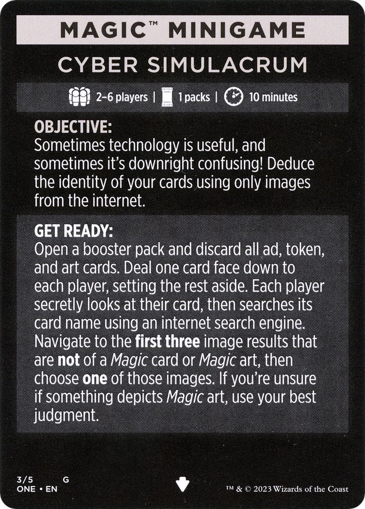 Cyber Simulacrum (Magic Minigame) [Phyrexia: All Will Be One Minigame] | Mega City Incorporated