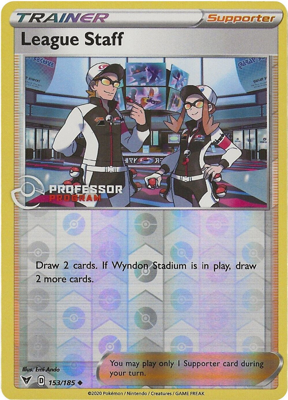 League Staff (153/185) (Professor Program Promo) [Sword & Shield: Vivid Voltage] | Mega City Incorporated