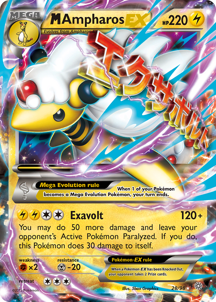 M Ampharos EX (28/98) [XY: Ancient Origins] | Mega City Incorporated