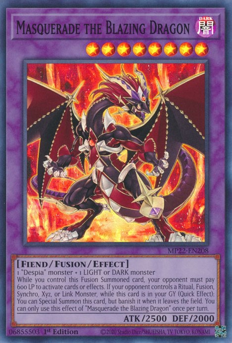 Masquerade the Blazing Dragon [MP22-EN208] Super Rare | Mega City Incorporated