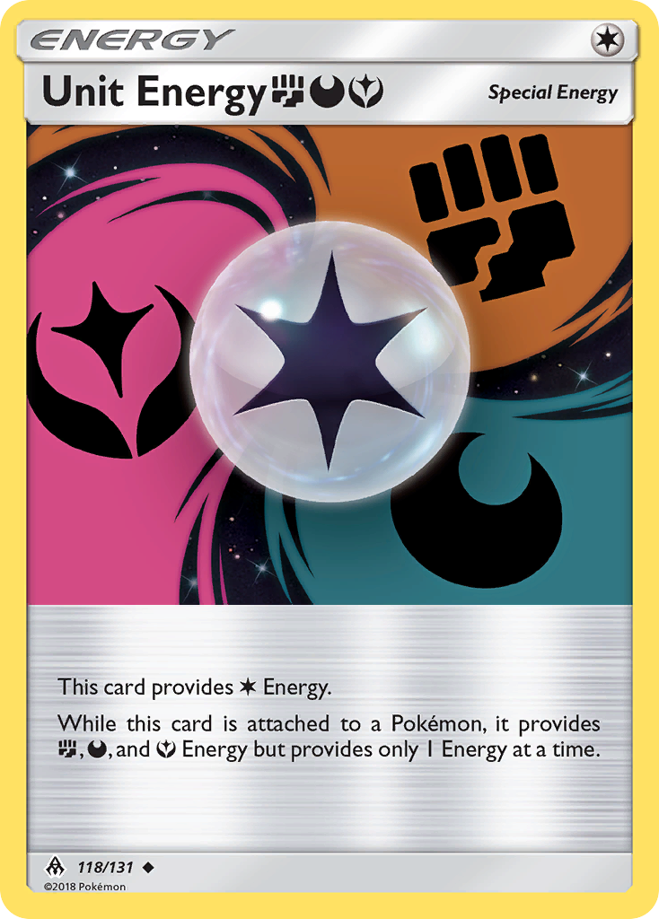 Unit Energy (118/131) (Fighting, Darkness, Fairy) [Sun & Moon: Forbidden Light] | Mega City Incorporated