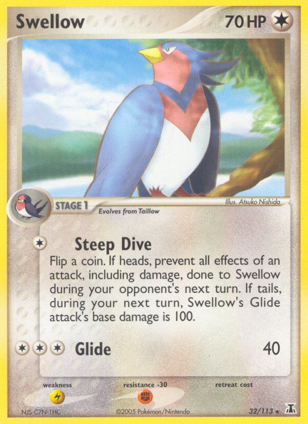 Swellow (32/113) [EX: Delta Species] | Mega City Incorporated