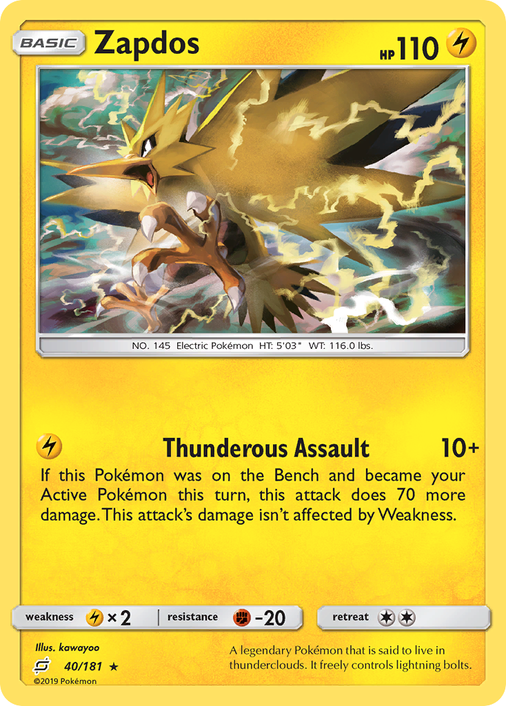 Zapdos (40/181) [Sun & Moon: Team Up] | Mega City Incorporated