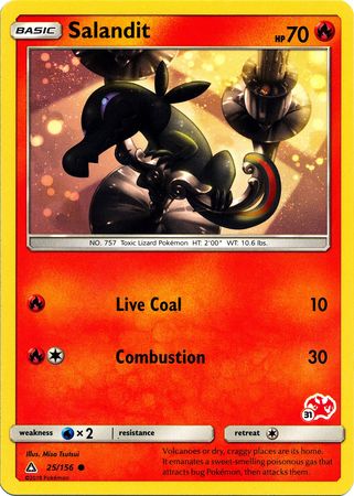 Salandit (25/156) (Charizard Stamp #31) [Battle Academy 2020] | Mega City Incorporated