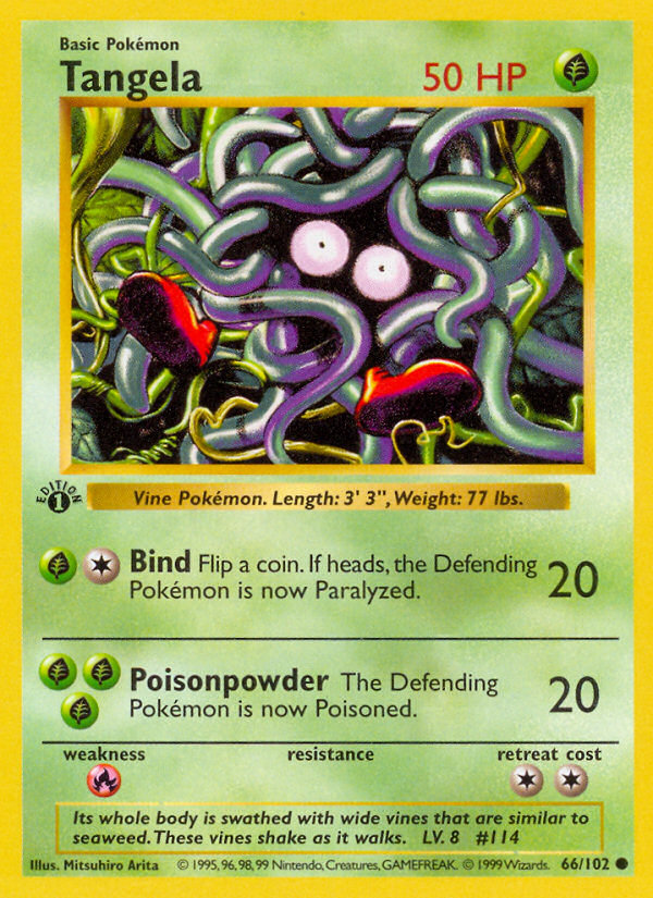 Tangela (66/102) (Shadowless) [Base Set 1st Edition] | Mega City Incorporated