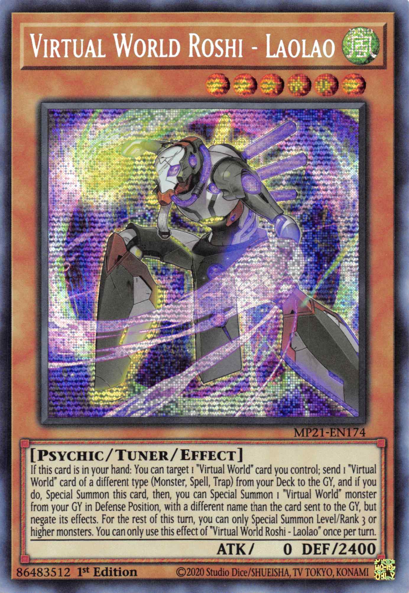 Virtual World Roshi - Laolao [MP21-EN174] Prismatic Secret Rare | Mega City Incorporated