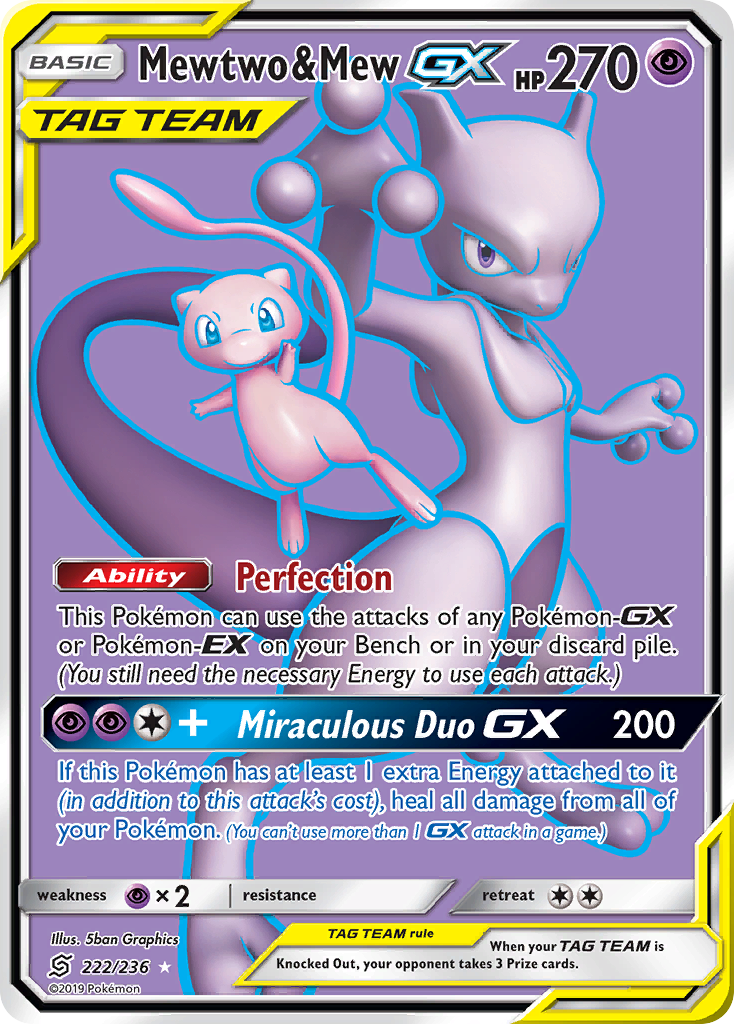 Mewtwo & Mew GX (222/236) [Sun & Moon: Unified Minds] | Mega City Incorporated