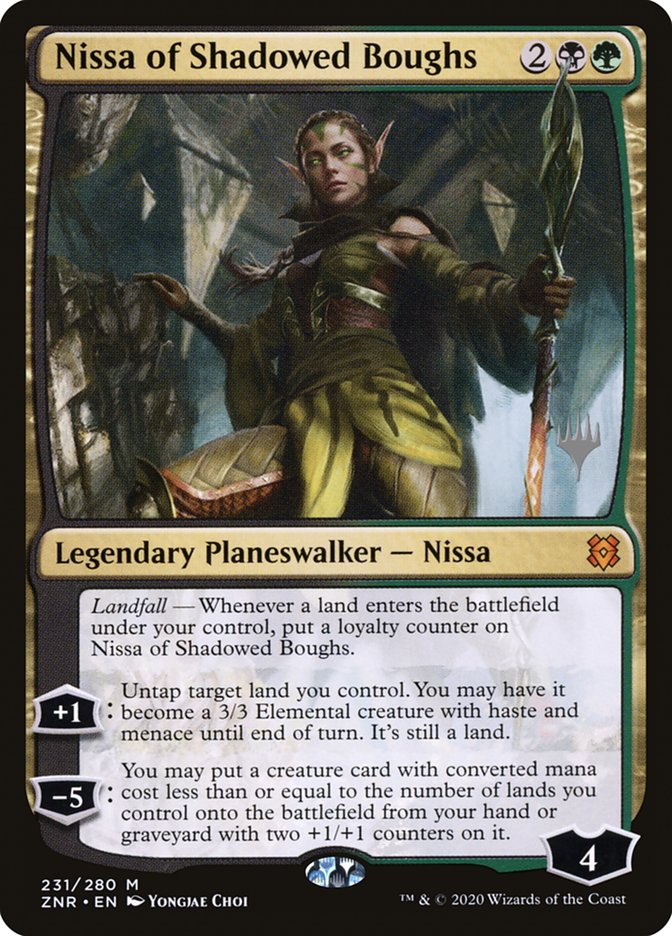 Nissa of Shadowed Boughs (Promo Pack) [Zendikar Rising Promos] | Mega City Incorporated