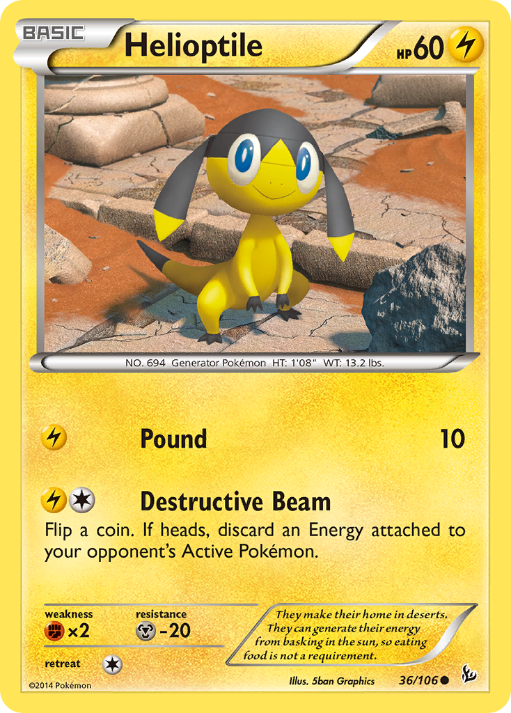 Helioptile (36/106) [XY: Flashfire] | Mega City Incorporated