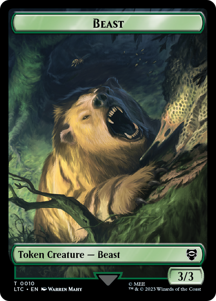 Beast // Treefolk Double Sided Token [The Lord of the Rings: Tales of Middle-Earth Commander Tokens] | Mega City Incorporated