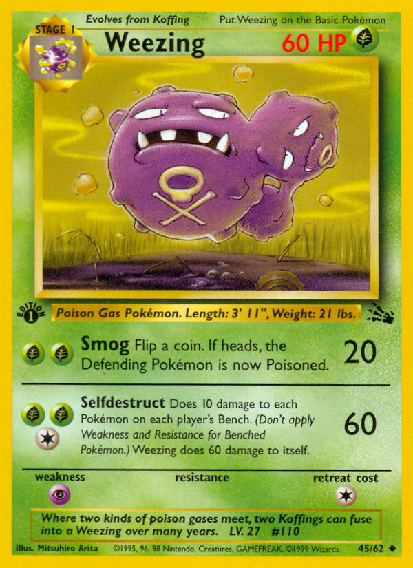 Weezing (45/62) [Fossil 1st Edition] | Mega City Incorporated