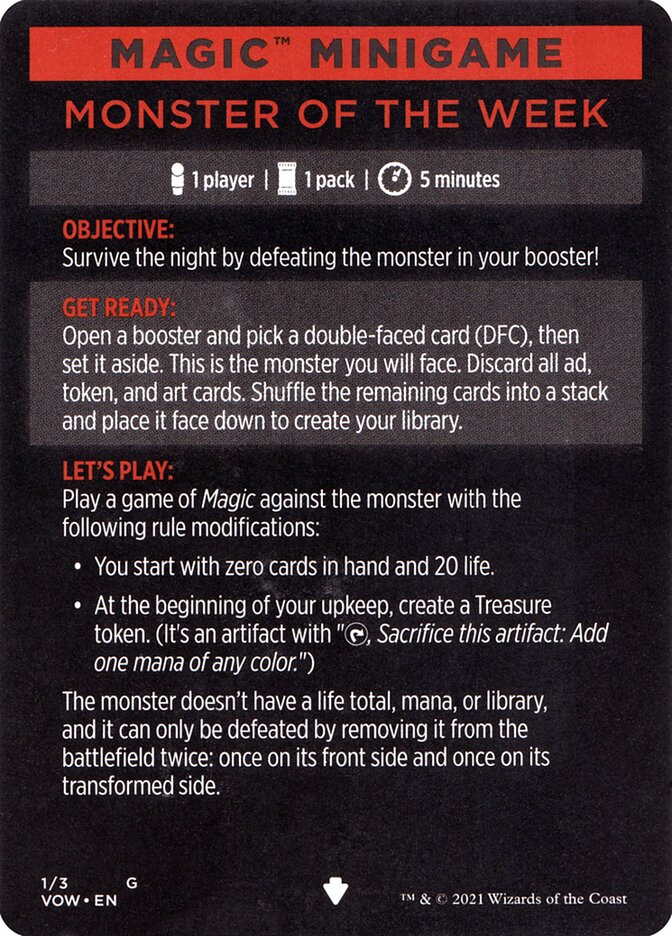 Monster of The Week (Magic Minigame) [Innistrad: Crimson Vow Minigame] | Mega City Incorporated