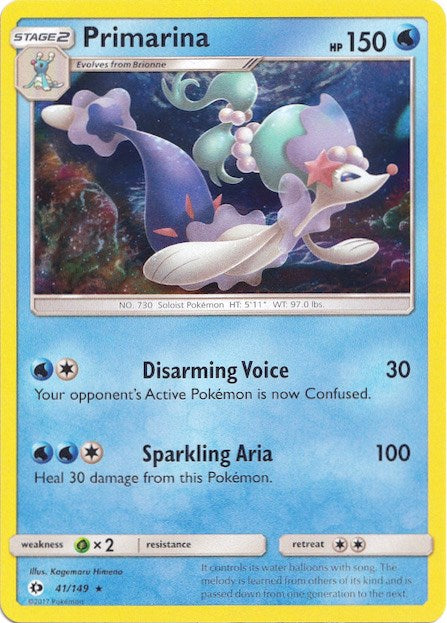 Primarina (41/149) (Water Web Holo) [Sun & Moon: Base Set] | Mega City Incorporated