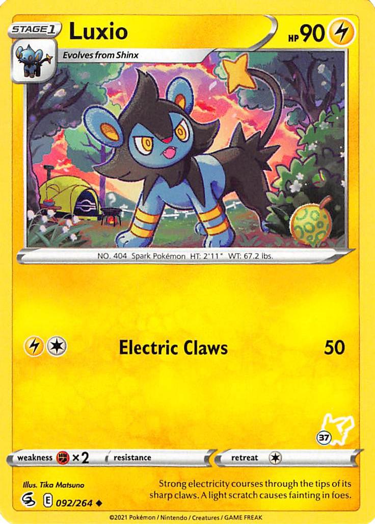 Luxio (092/264) (Pikachu Stamp #37) [Battle Academy 2022] | Mega City Incorporated