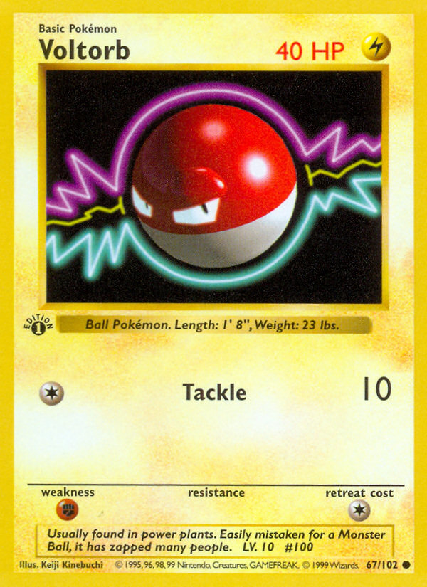 Voltorb (67/102) (Shadowless) [Base Set 1st Edition] | Mega City Incorporated