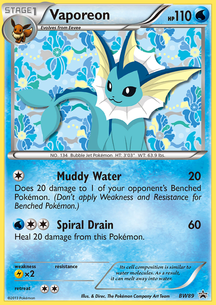 Vaporeon (BW89) [Black & White: Black Star Promos] | Mega City Incorporated