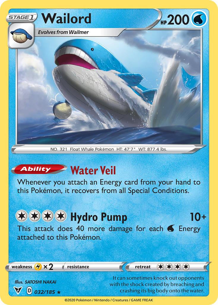 Wailord (032/185) [Sword & Shield: Vivid Voltage] | Mega City Incorporated