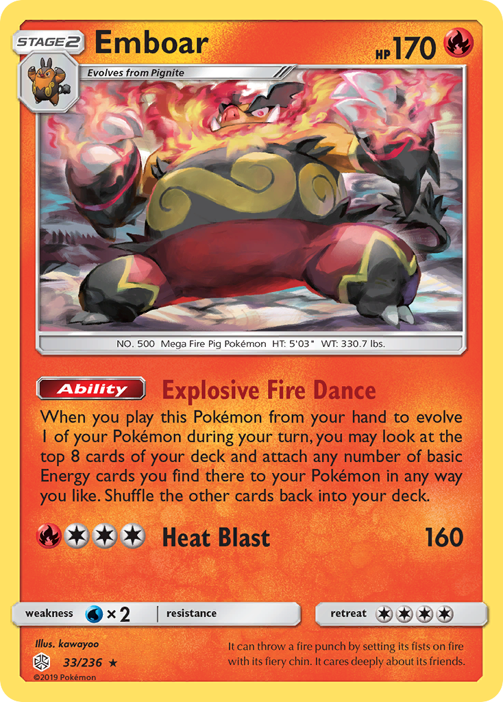 Emboar (33/236) [Sun & Moon: Cosmic Eclipse] | Mega City Incorporated