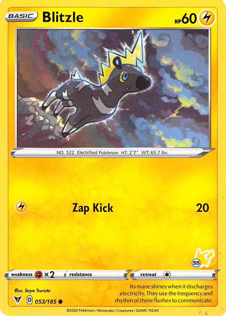 Blitzle (053/185) (Pikachu Stamp #55) [Battle Academy 2022] | Mega City Incorporated