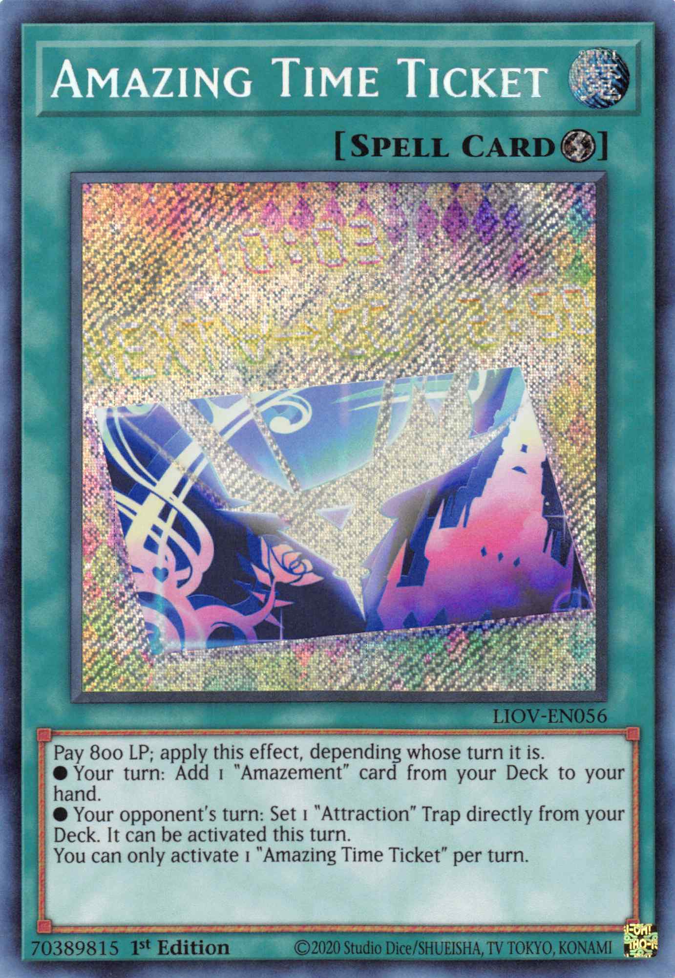 Amazing Time Ticket [LIOV-EN056] Secret Rare | Mega City Incorporated