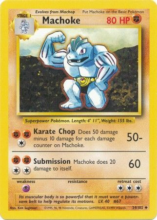 Machoke (34/102) [Base Set Unlimited] | Mega City Incorporated