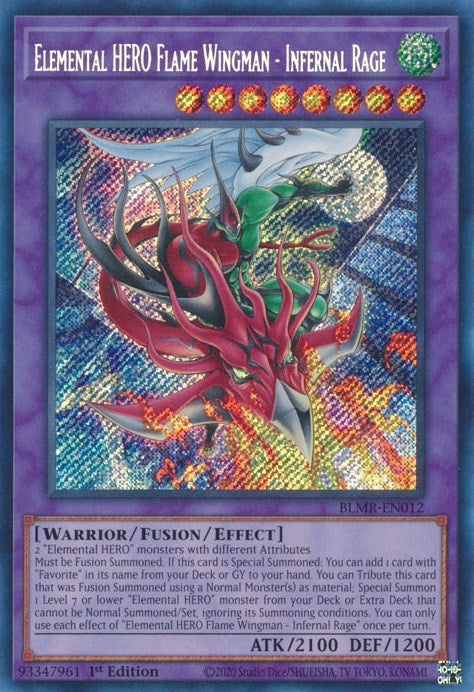 Elemental HERO Flame Wingman - Infernal Rage [BLMR-EN012] Secret Rare | Mega City Incorporated