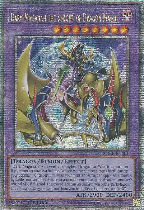 Dark Magician the Knight of Dragon Magic [BLMR-EN001] Quarter Century Secret Rare | Mega City Incorporated