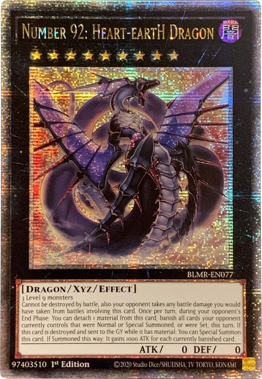 Number 92: Heart-eartH Dragon [BLMR-EN077] Quarter Century Secret Rare | Mega City Incorporated