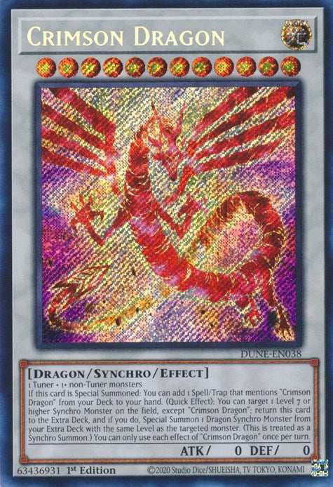 Crimson Dragon [DUNE-EN038] Secret Rare | Mega City Incorporated