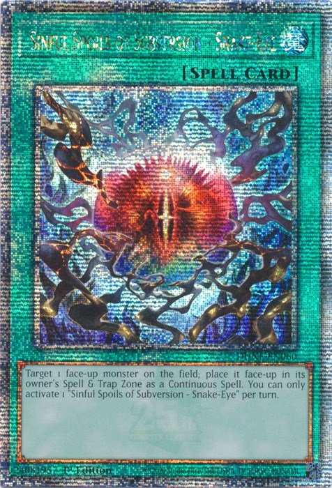 Sinful Spoils of Subversion - Snake-Eye [DUNE-EN060] Quarter Century Secret Rare | Mega City Incorporated