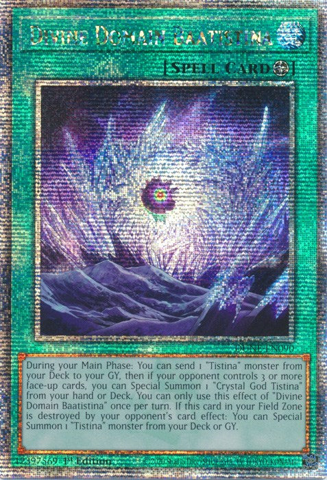 Divine Domain Baatistina [DUNE-EN090] Quarter Century Secret Rare | Mega City Incorporated