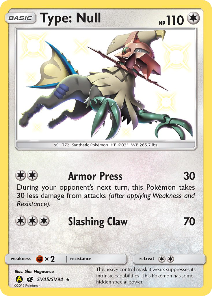 Type: Null (SV45/SV94) [Sun & Moon: Hidden Fates - Shiny Vault] | Mega City Incorporated