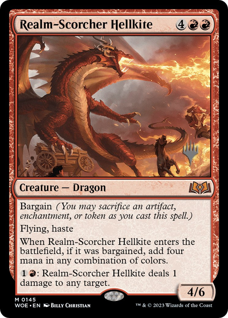 Realm-Scorcher Hellkite (Promo Pack) [Wilds of Eldraine Promos] | Mega City Incorporated