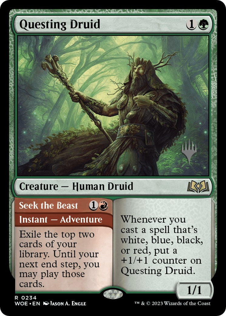 Questing Druid (Promo Pack) [Wilds of Eldraine Promos] | Mega City Incorporated