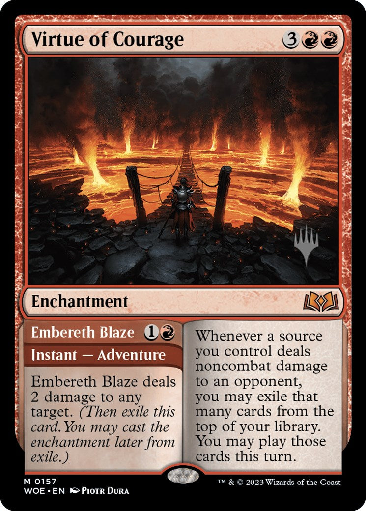 Virtue of Courage //Embereth Blaze (Promo Pack) [Wilds of Eldraine Promos] | Mega City Incorporated