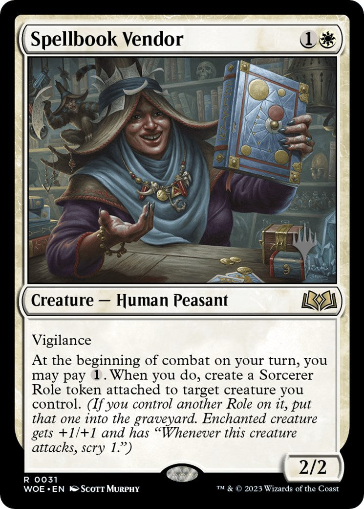 Spellbook Vendor (Promo Pack) [Wilds of Eldraine Promos] | Mega City Incorporated