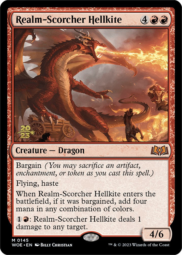 Realm-Scorcher Hellkite [Wilds of Eldraine Prerelease Promos] | Mega City Incorporated