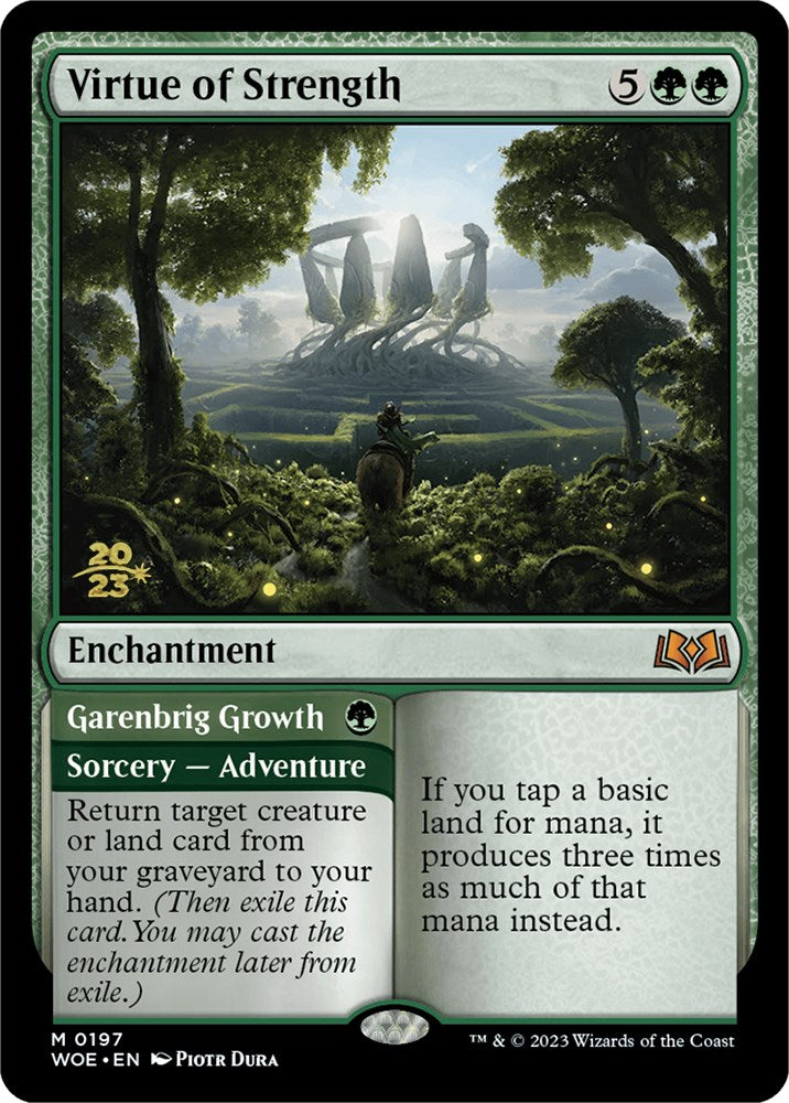 Virtue of Strength // Garenbrig Growth [Wilds of Eldraine Prerelease Promos] | Mega City Incorporated