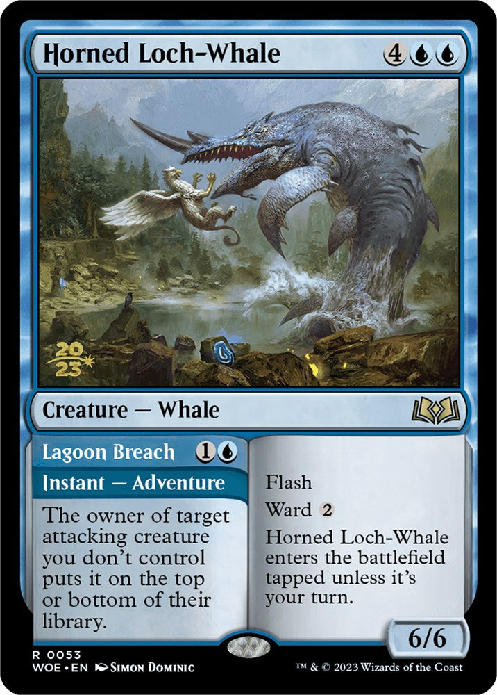 Horned Loch-Whale // Lagoon Breach [Wilds of Eldraine Prerelease Promos] | Mega City Incorporated